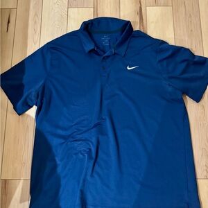Nike Blue Polo Shirt with Classic Collar and Lightweight Fabric